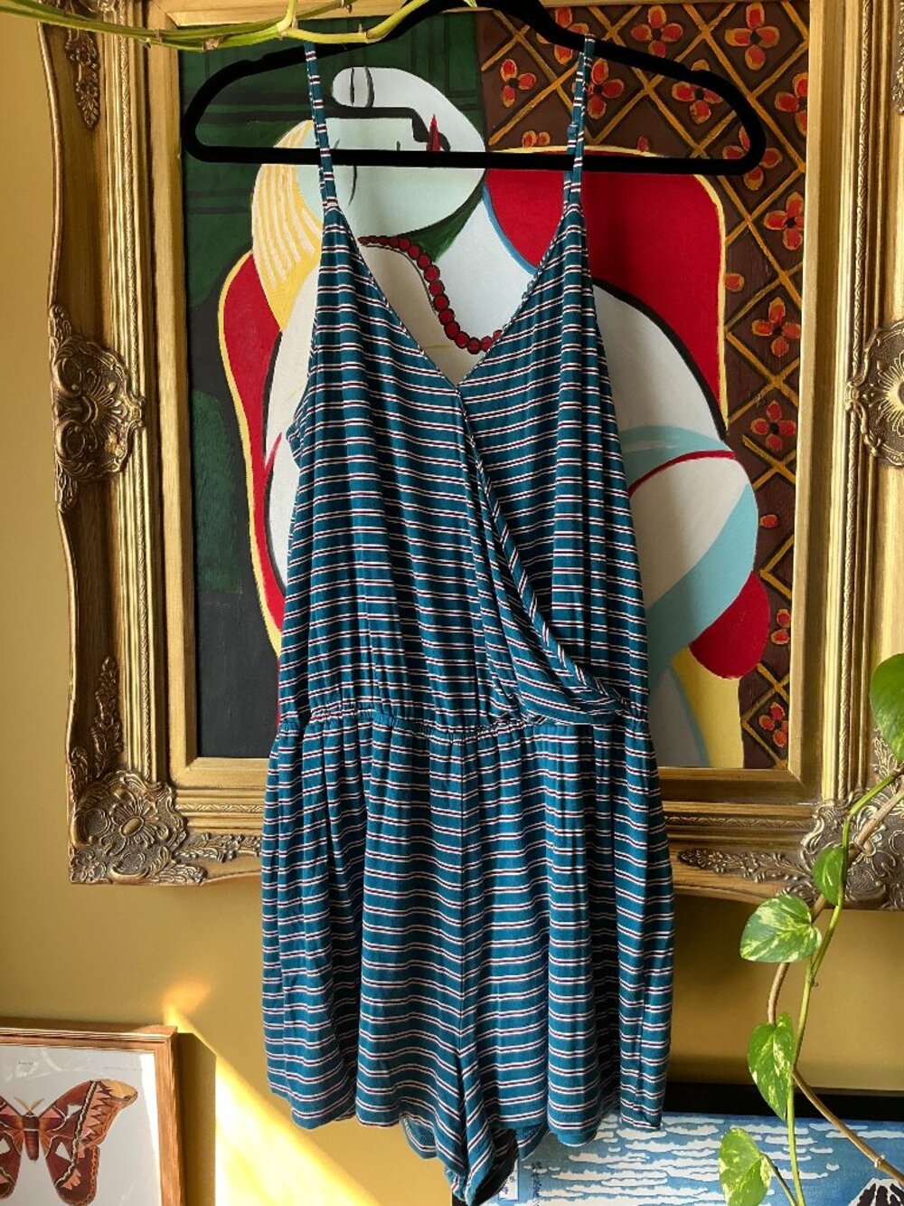 American Eagle striped romper shorts (M)